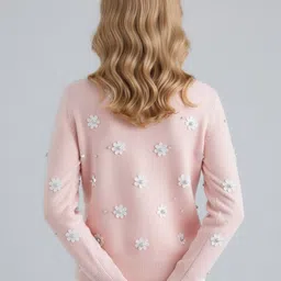 DressBerry Women Cotton Long Sleeves Cardigan with Embellished Detail image 2