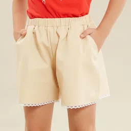 Kookie Kids Mid Thigh Solid Colour Shorts - Beige-picture-20