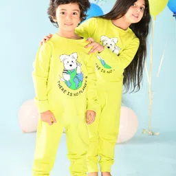 Anthrilo Full Sleeves No Planet B Print Sweatshirt - Lemon Yellow-picture-16