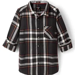 Noddy Cotton Full Sleeves Checked Shirt - Grey image 1