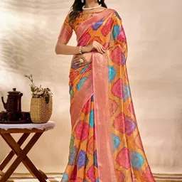 Vmdesigns Woven Design Zari Silk Blend Handloom Mysore Silk Saree-picture-29