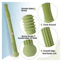 Bembika Hollow Tubes Shape Baby Teether Toys - Green image 2