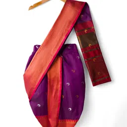 Bhartiya Paridhan Silk Woven Half Puffed Sleeves Saree with Motif Print - Pink image 2