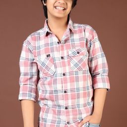 V-Mart Boys Tartan Checks Opaque Checked Casual Shirt-picture-43