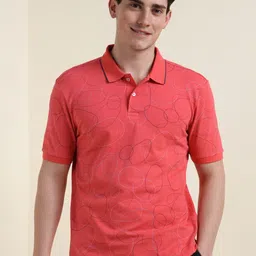 Allen Solly Men Abstract Printed Polo Collar Cotton T-shirt-picture-56