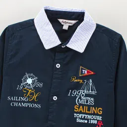 ToffyHouse Full Sleeves Striped Shirt - Blue image 4