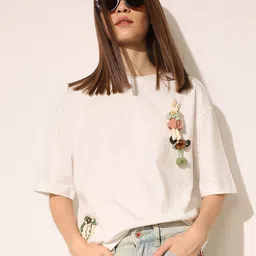 ONLY Graphic Printed Round Neck Regular Fit Cotton T-shirt image 2