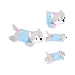 Besties Cute Lying Husky Dog Soft Toy Grey - Length 40 cm image 5