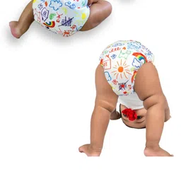 Dumbledo Premium Cloth Diaper with Leak-Proof, Absorbent 6-layer White Insert - Dryfeel with Comfortable Fit for 3 Months to 3 Years, Pack of 5 image 5