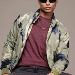Roadster The Lifestyle Co. Tie and Dye Printed Bomber Jacket-picture-22