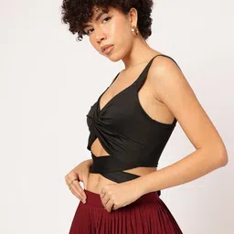 DressBerry Twisted Twirl Tie-Up Crop Top image 4