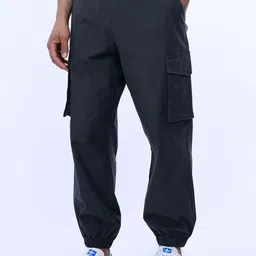Tailoraedge Men Solid Relaxed Loose Fit Joggers Trousers image 1