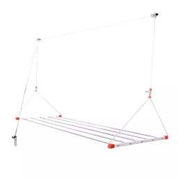 Bathla Single Pulley Ceiling Cloth Dryer For Balcony 152.4 cm (5 Ft) 5 Pipes Silver-picture-25