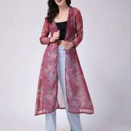 Scorpius Pink Floral Print Long Shrug-picture-18