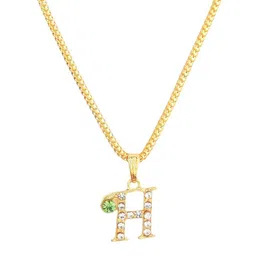 Floky Unisex Stainless Steel Artificial Stones Studded Pendants & Chains image 4