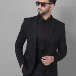 Crimsoune Club Black Slim Fit Blazer-image-36