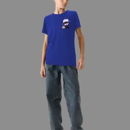 Uniplanet store Boys Typography Printed Applique T-shirt image 3