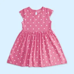 Pantaloons Junior Pink Cotton Printed Dress-picture-26