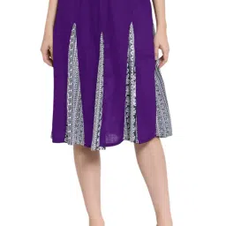 PATRORNA Purple Printed Midi Skirt-image-20