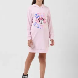 VERO MODA GIRL Pink Printed Full Sleeves Sweatshirt Dress-picture-22