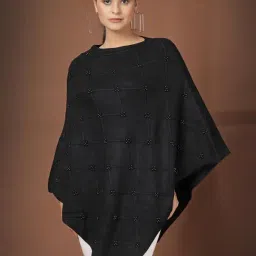 Mafadeny Black Regular Fit Poncho-picture-34