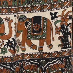 Soundarya Women Beige & Black Bagru Print Flared Maxi Pure Cotton Skirt image 3