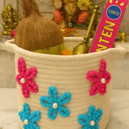 Textile and Beyond Beige Floral Printed Shelf Liner Organiser image 2