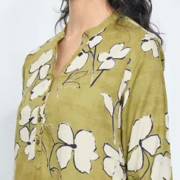 Rangmanch By Pantaloons Green Regular Fit Floral Print Kurta image 5