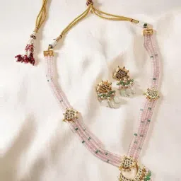 Jaypore Gold Slip On Necklace & Earring Set-image-29