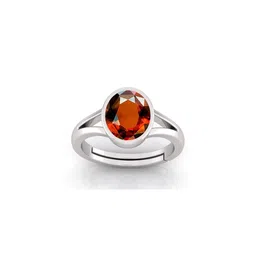 Pranjal Gems Unisex 9.25 Ratti Gomed/Hessonite Studded Adjustable Finger Ring-picture-37