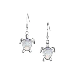 Bling Queen Stainless Steel Silver-Plated Contemporary Shaped Drop Earrings image 2