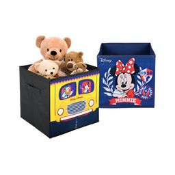 Aura Yellow & Navy Blue 2 Pieces Printed Storage Box Organisers-picture-18