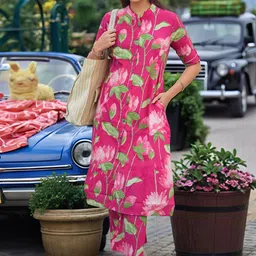 Anni Designer Floral Printed Mandarin Collar Kurta with Trouser-image-76