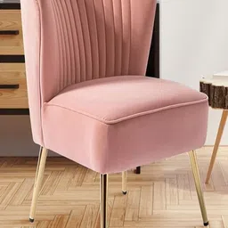 DOE BUCK Pink Velvet Lounge Chair image 1