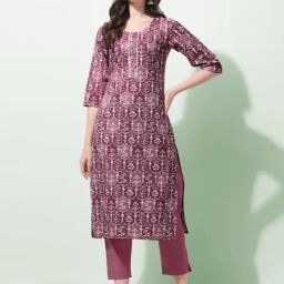 MIRCHI FASHION Purple Cotton Embroidered Straight Kurta-picture-33
