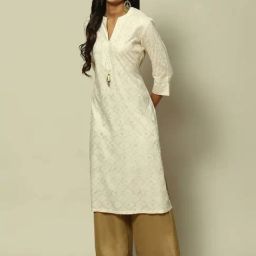 Rangriti Cream Printed Straight Kurta-picture-2