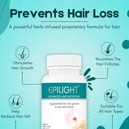 Epilight Hair Nutrition Vitamins Tablets - 30 Tablets image 2