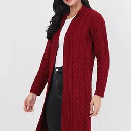 joe hazel Chunky Woollen Coat - Brick RED - P image 3