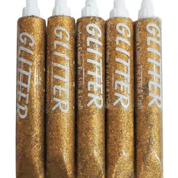 Asian Hobby Crafts Sparkling Golden Glitter Tubes - Set of 5 (25 ML Each)-picture-21