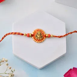 Aapno Rajasthan Auspicious Vinayak & Circular Charm Rakhi with Roli Rice & Greeting Card-picture-48