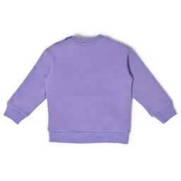 Mi Arcus  Cotton Full Sleeves Happy Text Embroidered Sweatshirt Purple image 3
