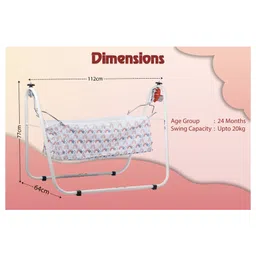 My Cradlle CradleBot Automatic Baby Cradle Swing | Electric Cradle with Motor | Heavy Duty Powder Coated Pipe Structure | 0 to 24 Months Baby Boys & Girls (Cloth Color May Vary)-Red image 3