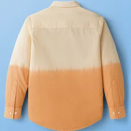 Pine Kids Cotton Woven Full Sleeves Shirt With Color Block Design - Orange image 3