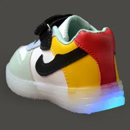 NEW STEPS Colour Blocked With Velcro Closure LED Shoes - Yellow image 4