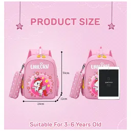 SYGA Kids School Bag with Pencil Case, Cute Unicorn Design Suitable for Kindergarten Student (Pink) image 4