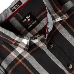 Noddy Cotton Full Sleeves Checked Shirt - Grey image 4