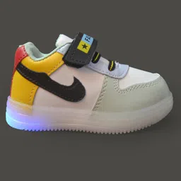 NEW STEPS Colour Blocked With Velcro Closure LED Shoes - Yellow image 5