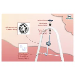 My Cradlle CradleBot Automatic Baby Cradle Swing | Electric Cradle with Motor | Heavy Duty Powder Coated Pipe Structure | 0 to 24 Months Baby Boys & Girls (Cloth Color May Vary)-Red image 5