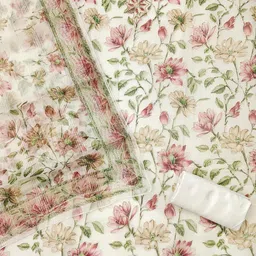 Maroosh Floral Printed Beads & Stones Organza Unstitched Dress Material-image-97