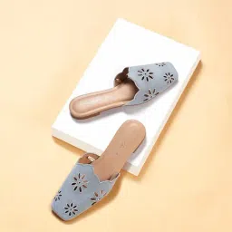 Forever Glam by Pantaloons Women's Blue Mule Shoes-image-32